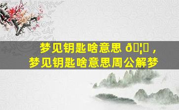 梦见钥匙啥意思 🦟 ,梦见钥匙啥意思周公解梦
